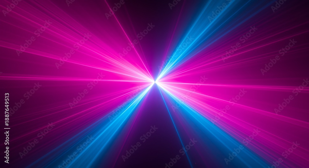 Fototapeta premium Vibrant Neon Lights Abstract Background with Radiant Beams