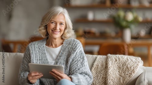 Senior woman using tablet