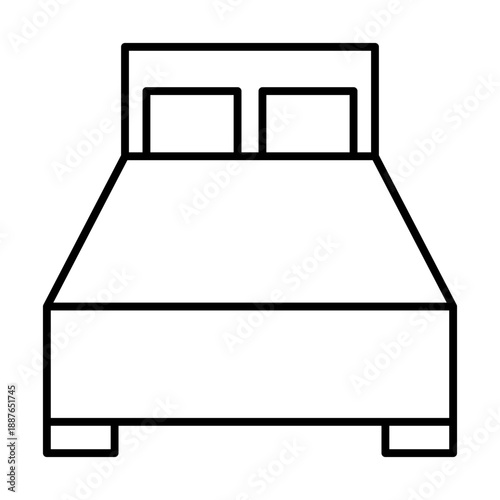 bedroom of hotel and service property icons 