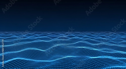 Abstract Blue Digital Waveform Landscape photo 4a61