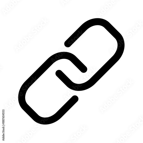 Chain Link Icon: This image presents a minimalistic chain link icon, symbolizing connection and unity in a clean, modern design. 