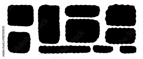 Soft wavy organic rectangles with uneven edges. Suitable for text boxes, background blocks, banners and abstract layout accents.