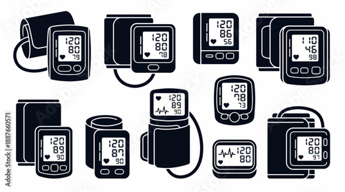 Collection of Digital Blood Pressure Monitors and Cuffs 1.