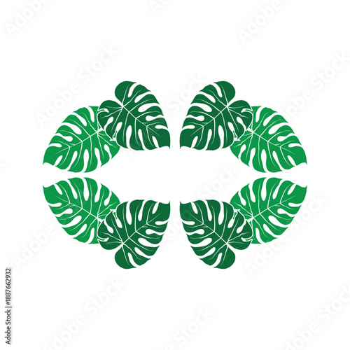tropical leaf decoration plant and flower vector image