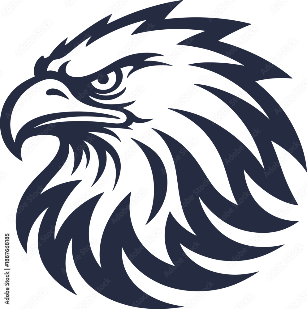 Fototapeta premium Powerful Bald Eagle Head Mascot Logo Vector Illustration for Sports Teams and Bold Identity Branding