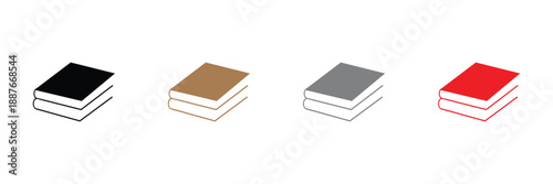 Open book black liner icon collection .Vector illustration Eps 10 .