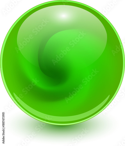 Glass marble ball with spir...