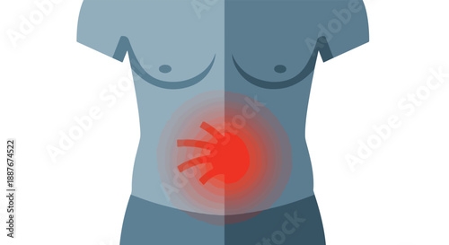 Illustration of Abdominal Pain and Internal Medical Condition