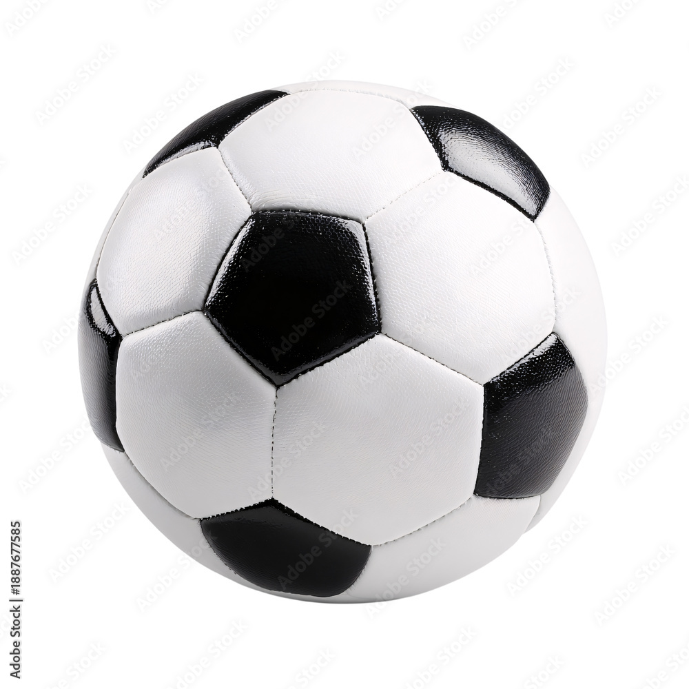 Fototapeta premium A classic black and white patterned soccer ball isolated.