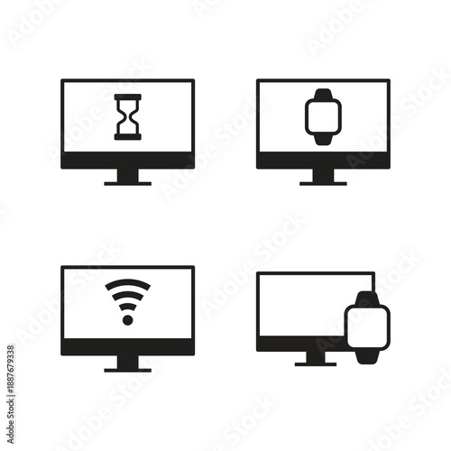 Wearable sync and wait status icon collection