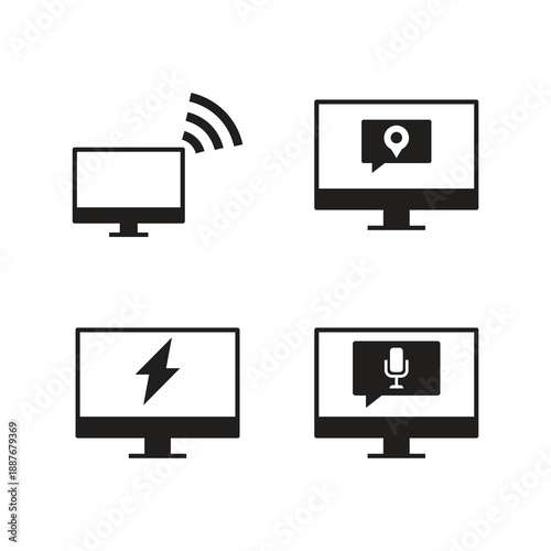 GPS location and audio mic icon collection