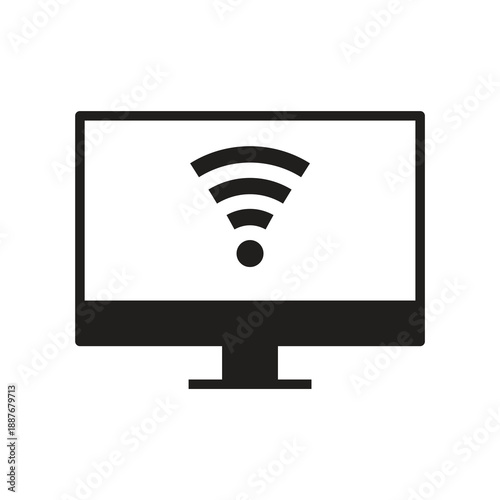 Wifi wireless internet screen solid icon