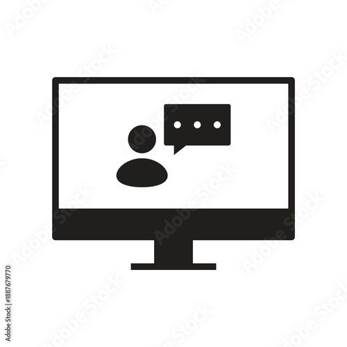 Customer support agent monitor solid icon