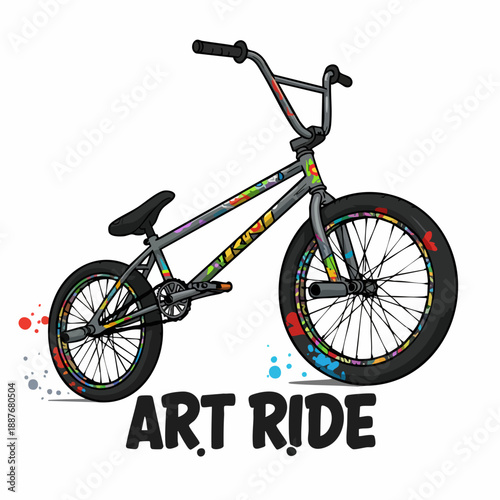 Detailed Colorful Illustration BMX Bike Bicycle for Extreme Sport