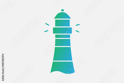 This image is a stylized vector illustration of a lighthouse.
