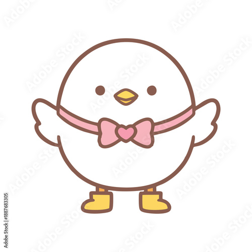 Cute Fat Kawai Duck, Valentines Cute Cartoon Duck , Cute Baby Silly Goose Duck, Silly Goose PNG, Little Duck Cartoon Vector, Little Baby Duck Illustration, Pink Duck Clipart