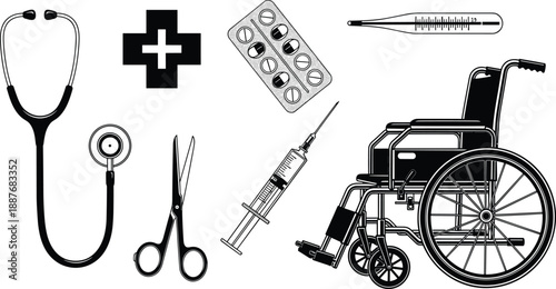 Here is the SEO-optimized title and categorized keywords for your medical vector illustration.
