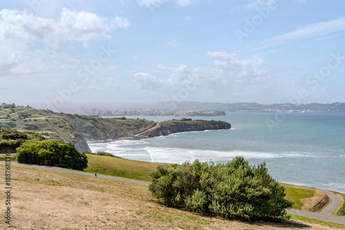 View of Gijon and the Bay of Biscay, Asturias, Spain