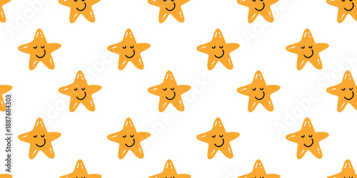 seamless pattern of cheerful cartoon baby illustrations