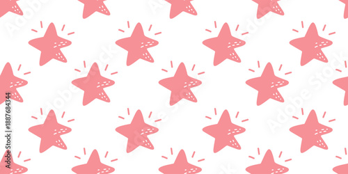 seamless pattern of cute cheerful stars for children