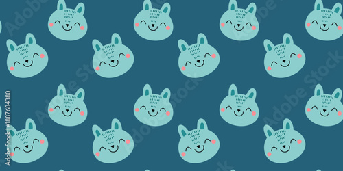 seamless pattern of whimsical cartoon kids illustrations