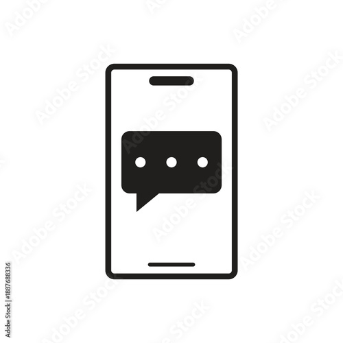 Smartphone chat typing message bubble solid icon