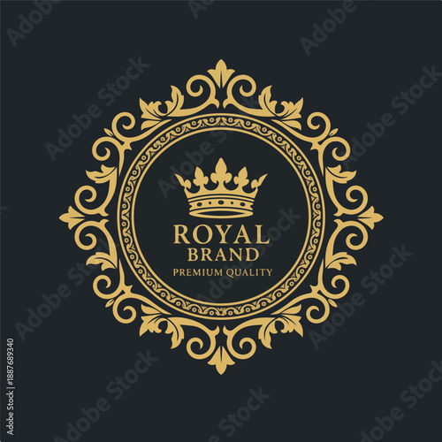 anniversary golden label with ribbon