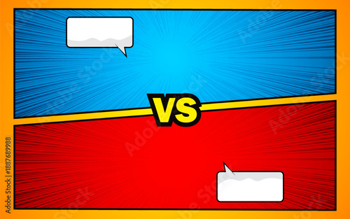 Blank comic versus background template. Vector illustration.