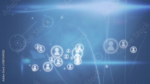 Wallpaper Mural Animation of network of connections with people icons over network of connections Torontodigital.ca