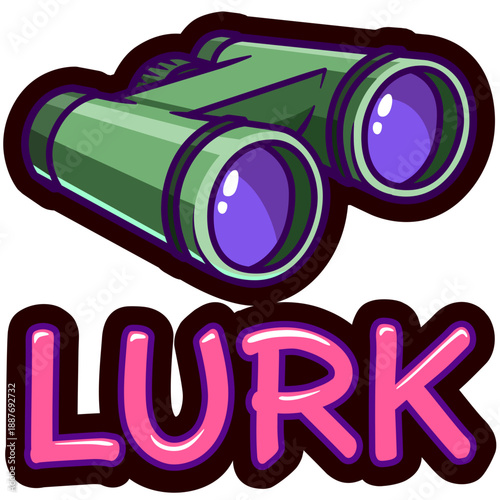 Lurk Binocular Cartoon Emote Illustration