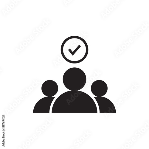 Verified Team Approval Solid Glyph Icon