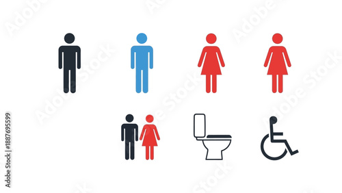 Restroom Signs Icons Symbols Collection.