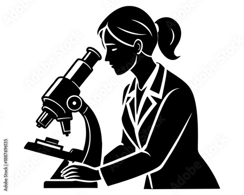 Wallpaper Mural Woman Researcher Silhouette, Laboratory and Science Vector Design Torontodigital.ca