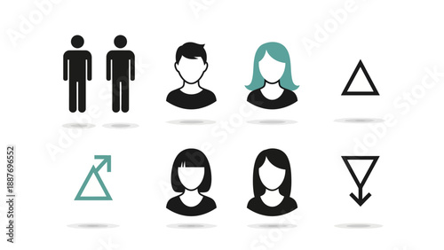 Gender Icons Representing Male Female and Symbols.
