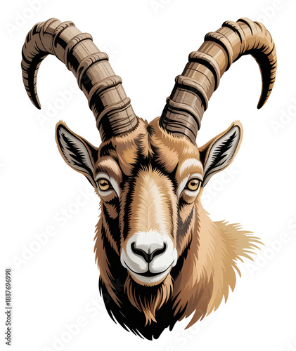 ibex head png no bacground ,transparent