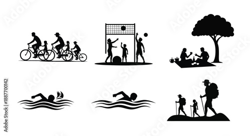 People engaging in various outdoor activities