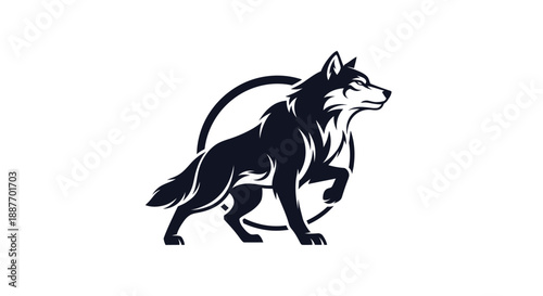 Majestic Wolf Silhouette Illustration - A symbol of wildness, power, and freedom