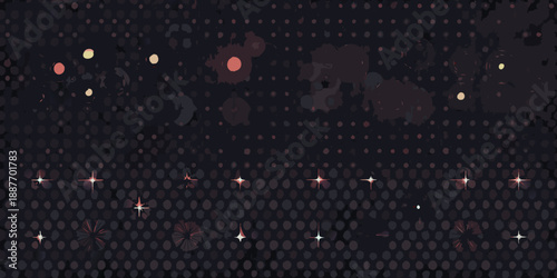 Abstract dark background with scattered glowing dots and blurred shapes