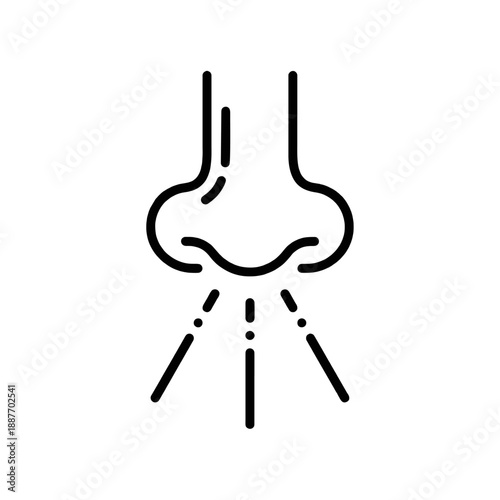 Human nose icon representing smell breathing or allergy symptoms