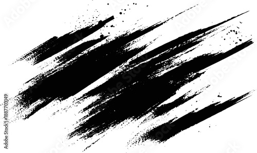 Φωτογραφία Ink Brushstroke on White Background with Visible Splashes for Watercolor Style Effect
