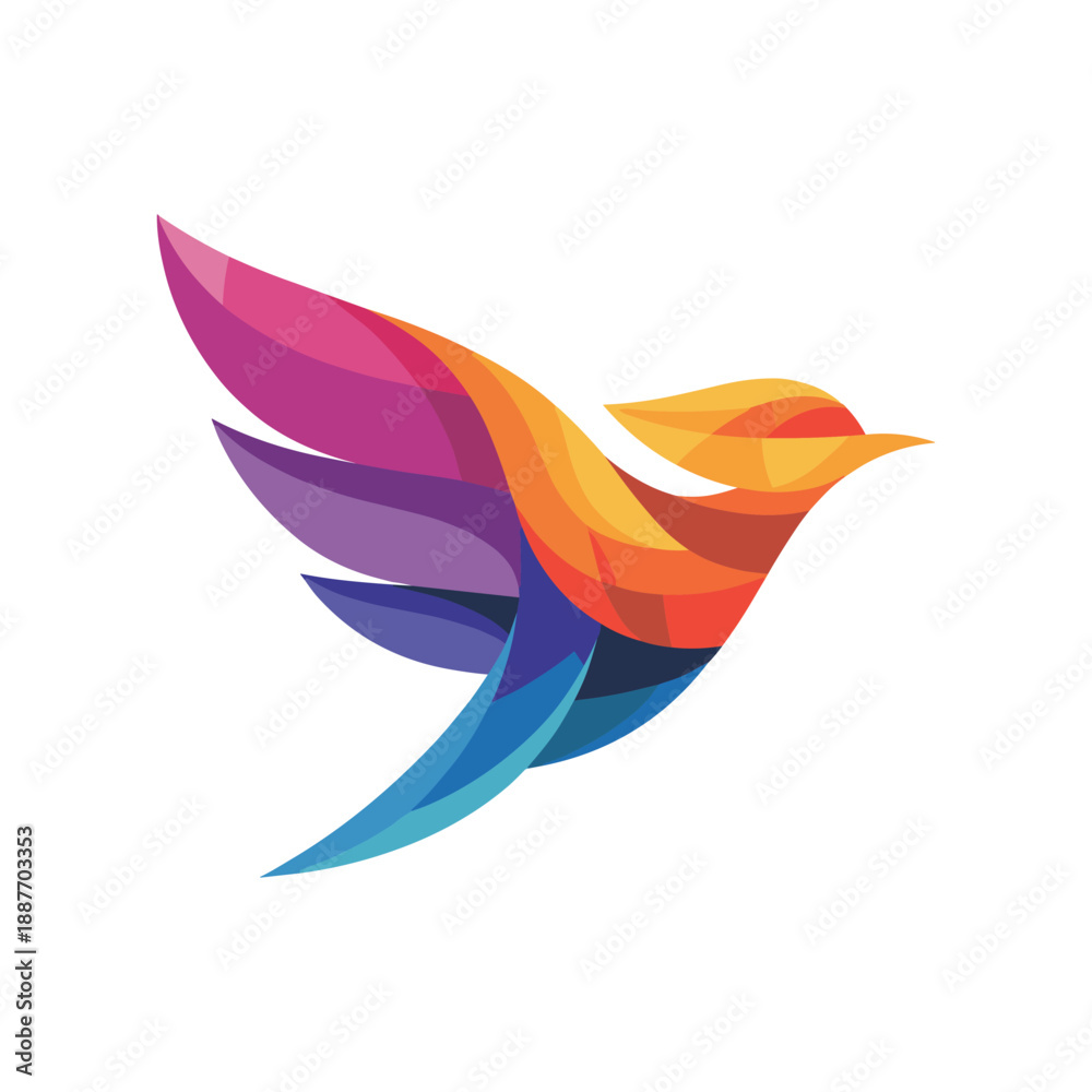 Naklejka premium Abstract colorful bird logo vector illustration design