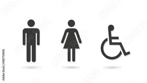 Restroom Signs Male Female Accessible Icons.