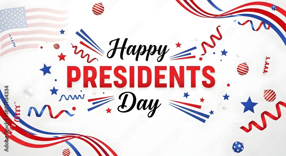 Obraz premium Happy presidents day celebration with patriotic decorations
