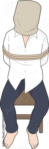 椅子に縛られている人