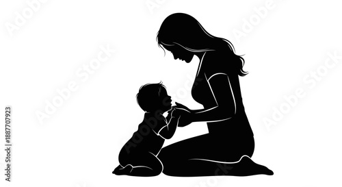 Mother and Child Silhouette Connection.