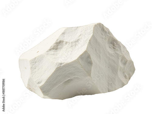 A small white rock sitting on a plain white background