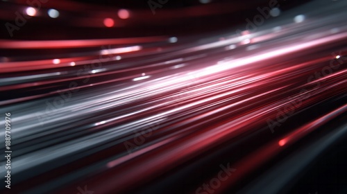 Red and white light streaks convey speed and energy.