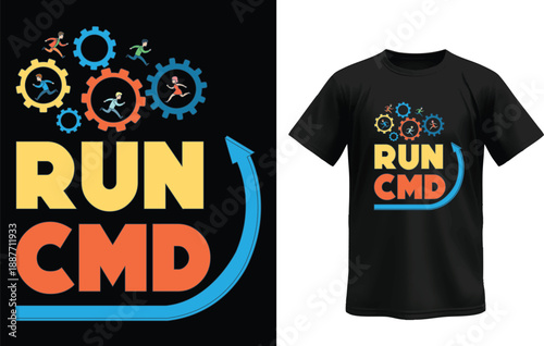 RUN CMD – Funny Command Prompt T-Shirt for Developers & Tech Geeks