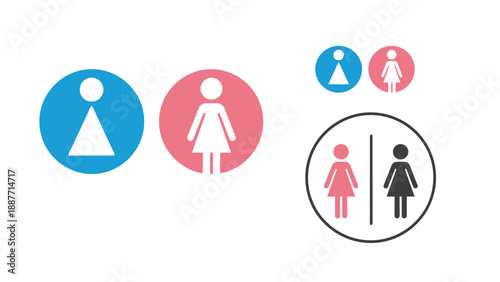 Male and Female Restroom Signs Icons.