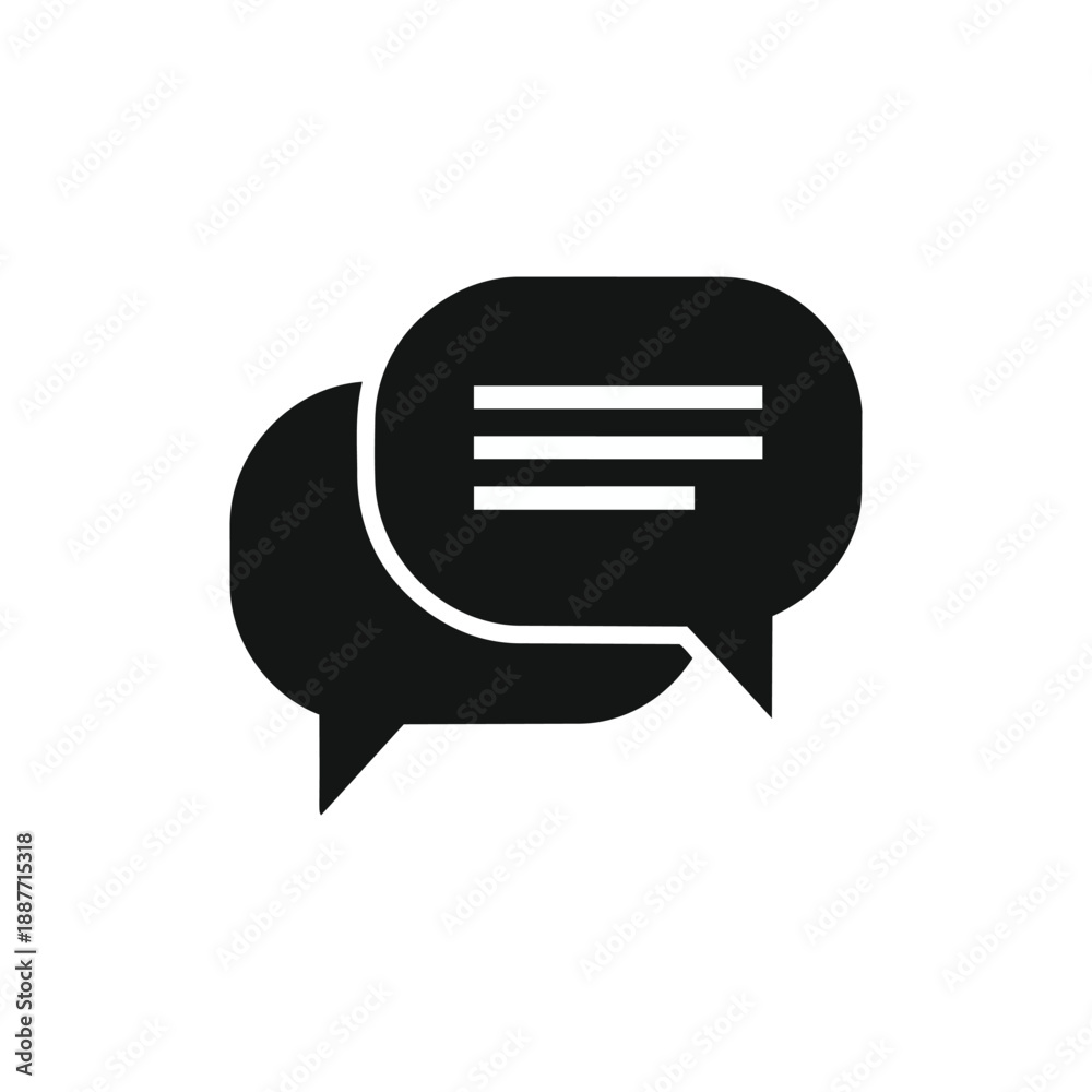 Fototapeta premium Flat Chat Bubble Icons for Communication and Messaging